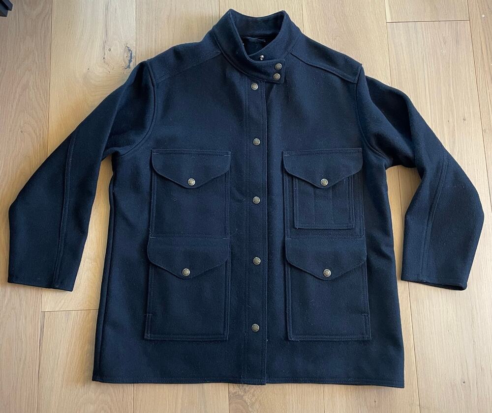 Women's Vintage Filson Wool Mackinaw CruiserJacket Black XL